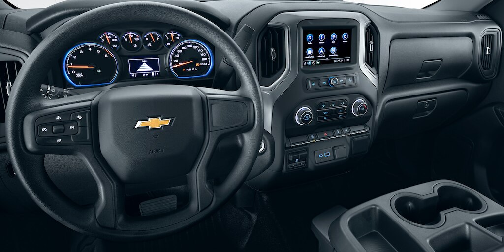 Diseño interior con mayor confort y estilo de la nueva camioneta Chevrolet Silverado HD 2024